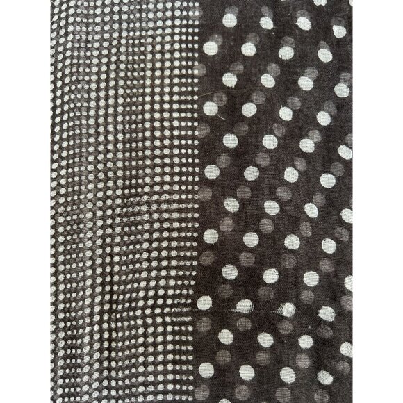 Women's Black & White Mixed Polka Dot Lightweight Scarf 68x36 Lightweight - Picture 2 of 3